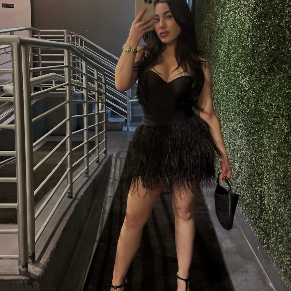 Black Feathered Skirt